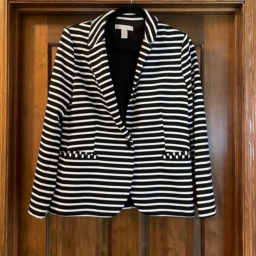 Black & White Striped Blazer